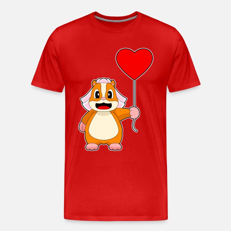 Hamster Braut Herz Hochzeit - Männer Premium Bio T-Shirt - Rot
