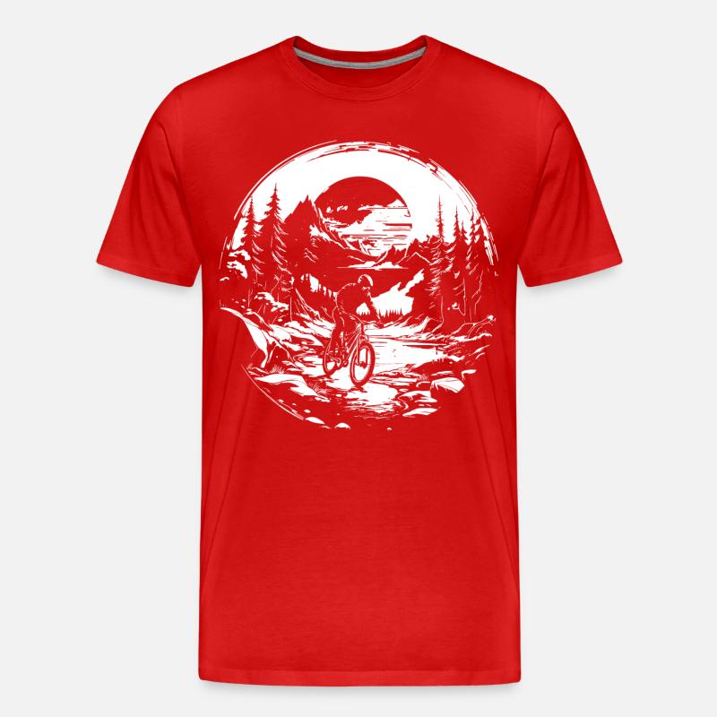 Mountainbiker Grafik - Männer Premium Bio T-Shirt - Rot