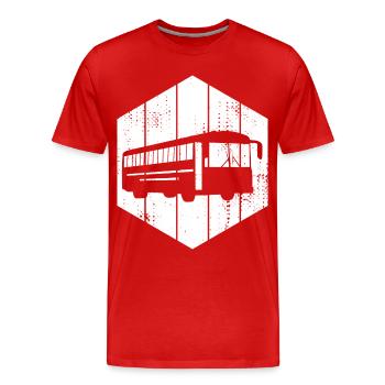 Bus Drawing - Men's Premium Organic T-Shirt - red - Front - Damien (186cm)