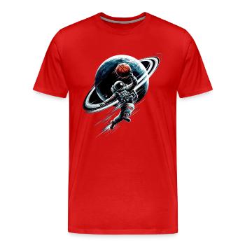 Basketball astronaute astronaute Spaceman cadeau - T-shirt bio Premium Homme - rouge - Devant - Damien (186cm)