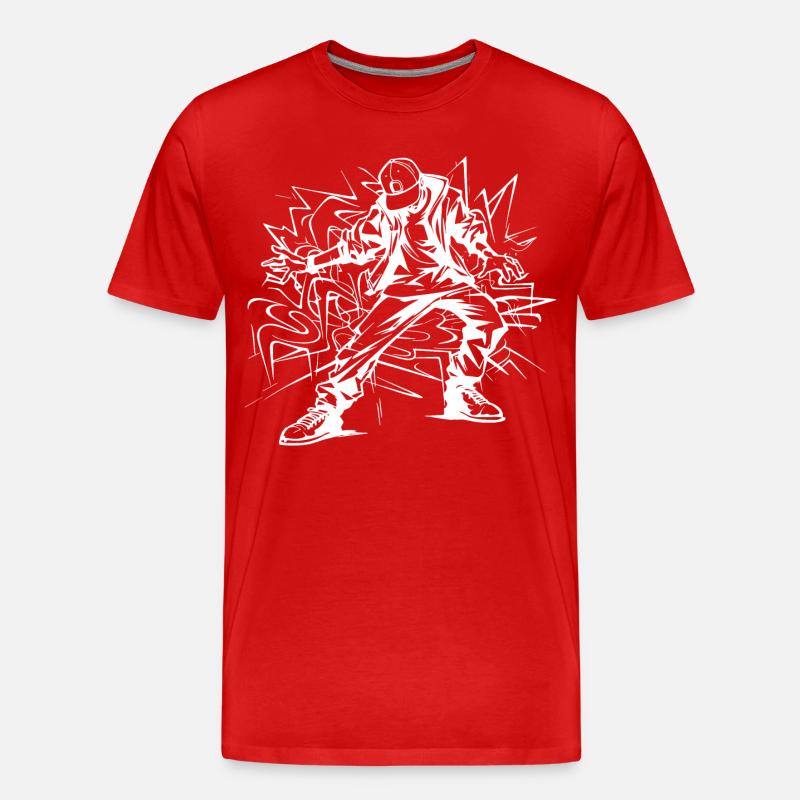 Breakdancer Zeichnung - Männer Premium Bio T-Shirt - Rot