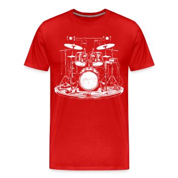 Percussion - T-shirt bio Premium Homme - rouge - Devant - Damien (186cm)