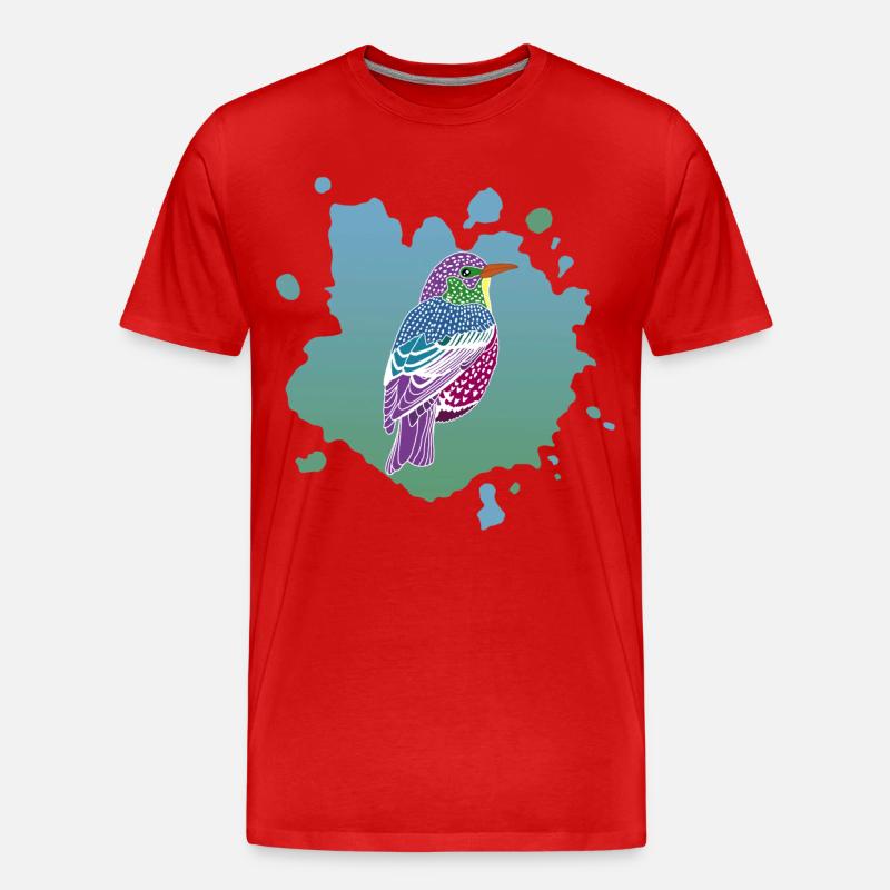 Traum von einem Vogel - Männer Premium Bio T-Shirt - Rot