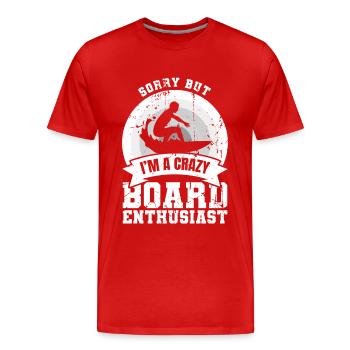 Wellenreiter Witz - Männer Premium Bio T-Shirt - Rot - Vorne - Damien (186cm)