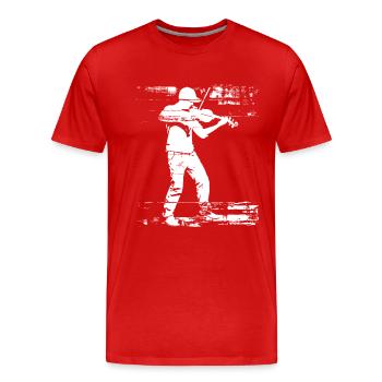 Violinist Skizze - Männer Premium Bio T-Shirt - Rot - Vorne - Damien (186cm)