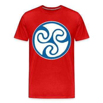 Symbole celte bleu - T-shirt bio Premium Homme - rouge - Devant - Damien (186cm)