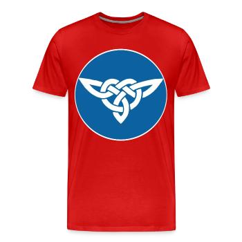 Oiseau celte bleu - T-shirt bio Premium Homme - rouge - Devant - Damien (186cm)