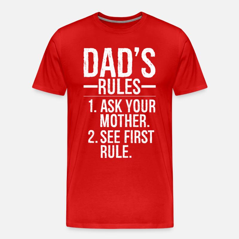 Papas Regeln frag deine Mutter - Männer Premium Bio T-Shirt - Rot