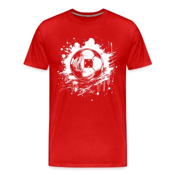 Fußball Streetart - Männer Premium Bio T-Shirt - Rot - Vorne - Damien (186cm)