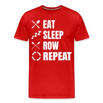 Manger dormir Row Répéter - T-shirt bio Premium Homme - rouge - Devant - Damien (186cm)