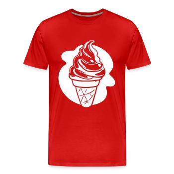 Eiscreme Zeichnung - Männer Premium Bio T-Shirt - Rot - Vorne - Damien (186cm)