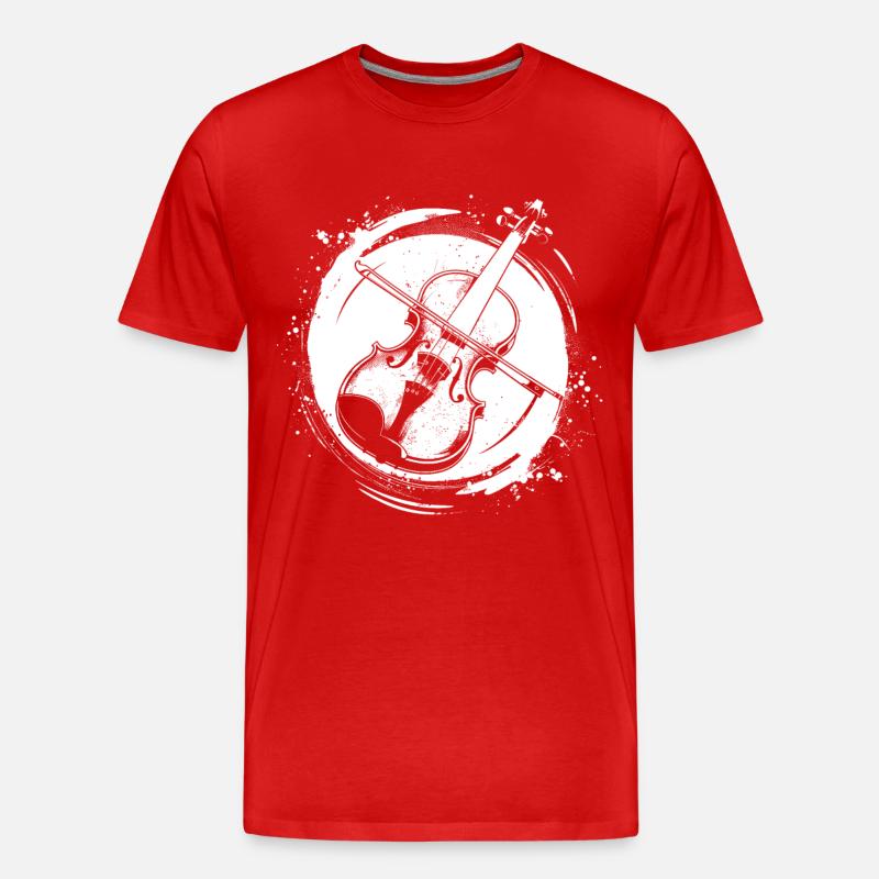 Violine - Männer Premium Bio T-Shirt - Rot