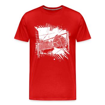 Dessin de volley-ball - T-shirt bio Premium Homme - rouge - Devant - Damien (186cm)