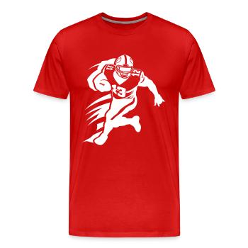 American Footballer - Men's Premium Organic T-Shirt - red - Front - Damien (186cm)