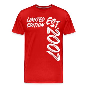 Limited Edition Est. 2007 - Männer Premium Bio T-Shirt - Rot - Vorne - Damien (186cm)