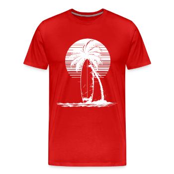 Dessin de planche de surf - T-shirt bio Premium Homme - rouge - Devant - Damien (186cm)