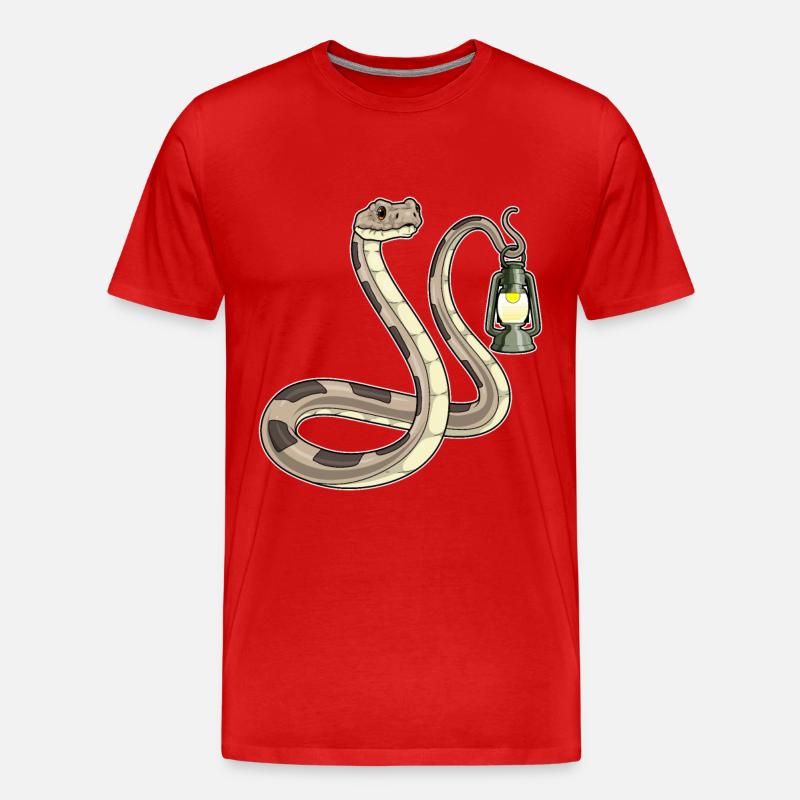 Schlange Laterne - Männer Premium Bio T-Shirt - Rot