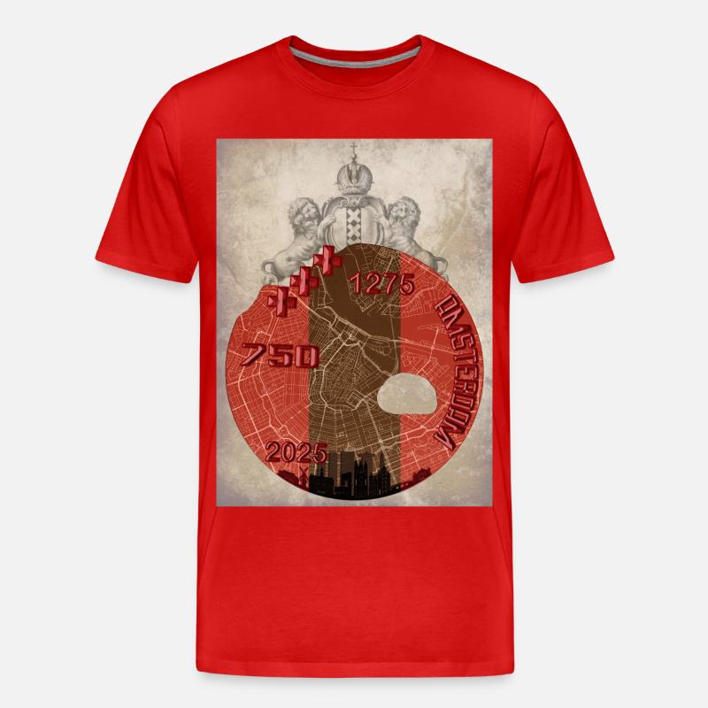 Amsterdam 750 Hemd Design - Männer Premium Bio T-Shirt - Rot