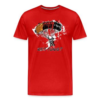 Parachutist - Men's Premium Organic T-Shirt - red - Front - Damien (186cm)