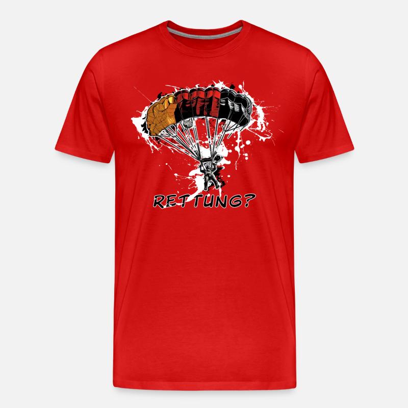Fallschirmspringer - Männer Premium Bio T-Shirt - Rot