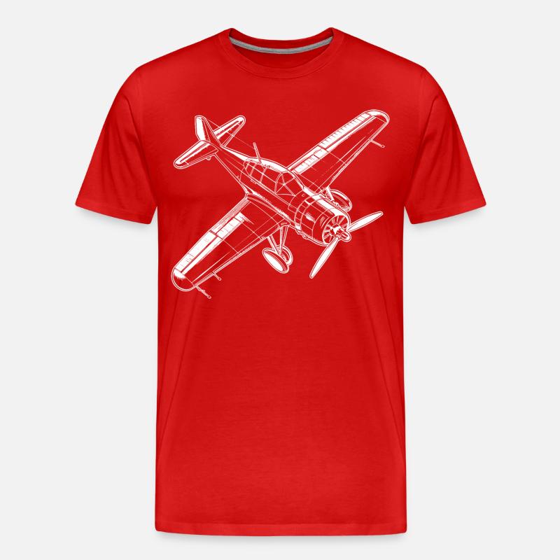 Propellerflugzeug - Männer Premium Bio T-Shirt - Rot