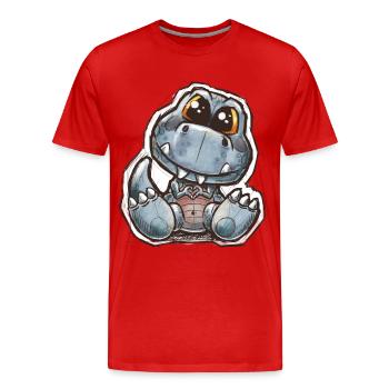 ptitdino - Men's Premium Organic T-Shirt - red - Front - Damien (186cm)