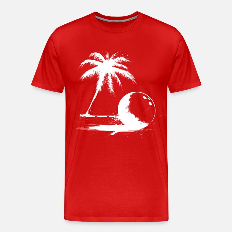 Bowling Palme - Männer Premium Bio T-Shirt - Rot