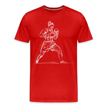 Croquis de boxeuse - T-shirt bio Premium Homme - rouge - Devant - Damien (186cm)