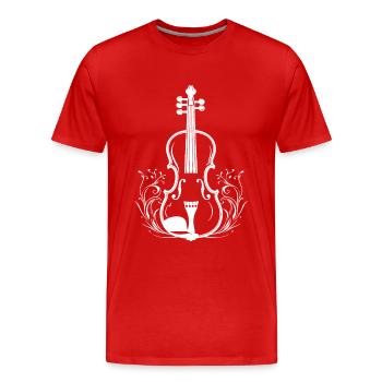 Croquis de violon - T-shirt bio Premium Homme - rouge - Devant - Damien (186cm)