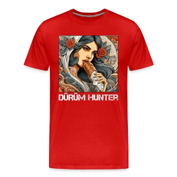 Dürüm Hunter Kebab Gift - Men's Premium Organic T-Shirt - red - Front - Damien (186cm)