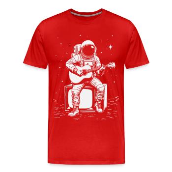 Astronaut - Männer Premium Bio T-Shirt - Rot - Vorne - Damien (186cm)