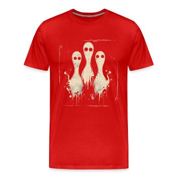 Halloween Bowling Pins - Men's Premium Organic T-Shirt - red - Front - Damien (186cm)