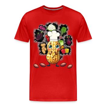Erdnuss Koch Köche Köchin Gemüse Vegetarisch - Männer Premium Bio T-Shirt - Rot - Vorne - Damien (186cm)