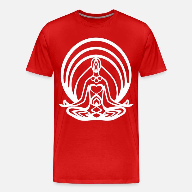 Meditation Lotussitz Chakra - Männer Premium Bio T-Shirt - Rot