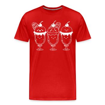 Coupe glacée sundae look bande dessinée - T-shirt bio Premium Homme - rouge - Devant - Damien (186cm)