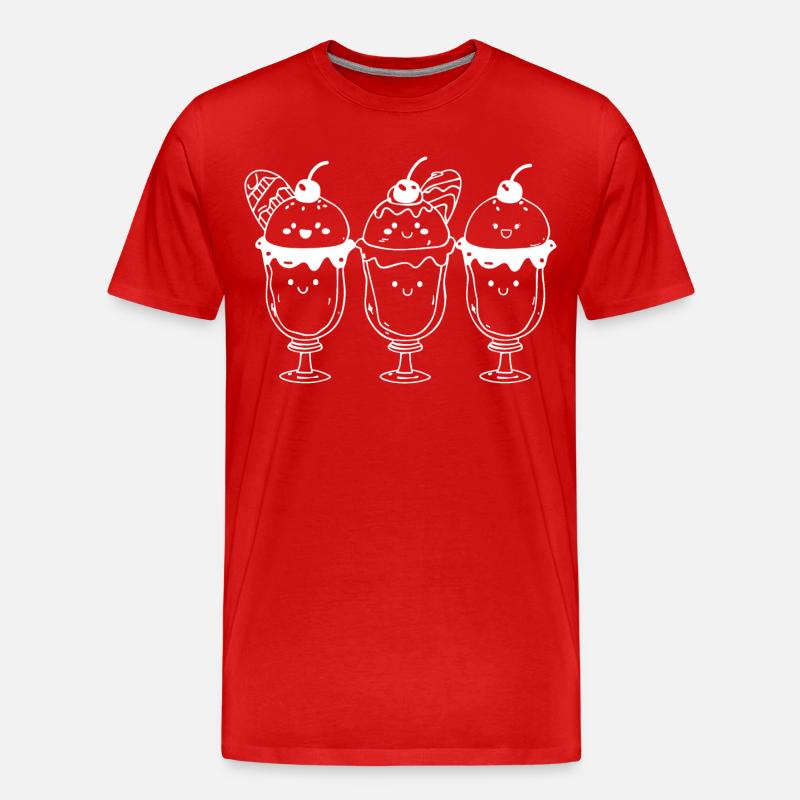 Eisbecher Comic Look - Männer Premium Bio T-Shirt - Rot