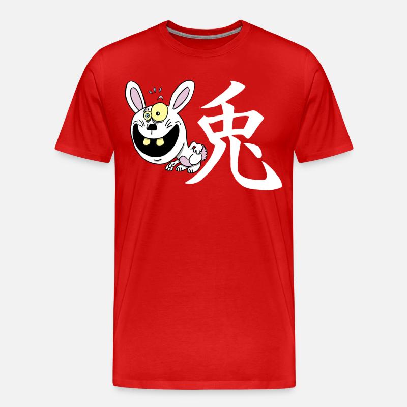 Crazy Rabbit Manga - Männer Premium Bio T-Shirt - Rot
