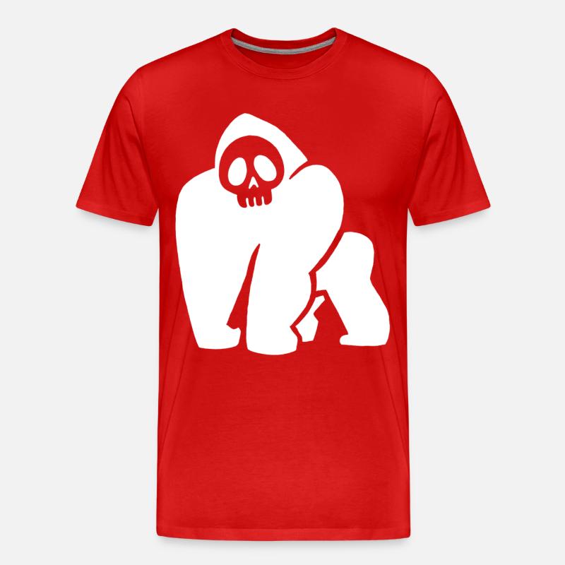 Weißer Gorilla Schädel - Männer Premium Bio T-Shirt - Rot