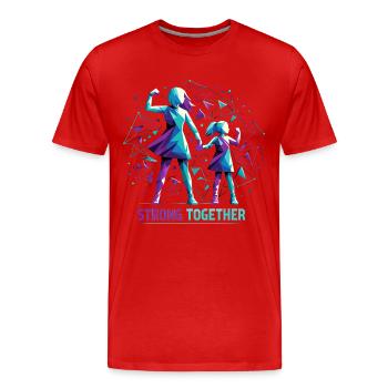 Mère Et Fille Ensemble Géométrie Forte Gesche - T-shirt bio Premium Homme - rouge - Devant - Damien (186cm)