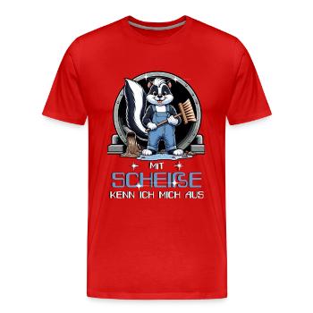 Kanalreiniger Stinktier - Männer Premium Bio T-Shirt - Rot - Vorne - Damien (186cm)