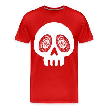 Galaktischer Schädel - Männer Premium Bio T-Shirt - Rot - Vorne - Damien (186cm)