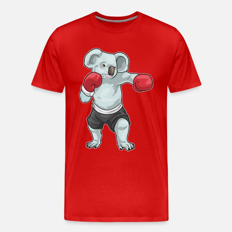 Koala Boxer Boxhandschuhe Boxen - Männer Premium Bio T-Shirt - Rot