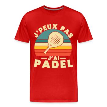 Je peux pas j ai padel - T-shirt bio Premium Homme - rouge - Devant - Damien (186cm)