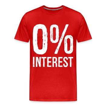 0 Interest funny - Men's Premium Organic T-Shirt - red - Front - Damien (186cm)