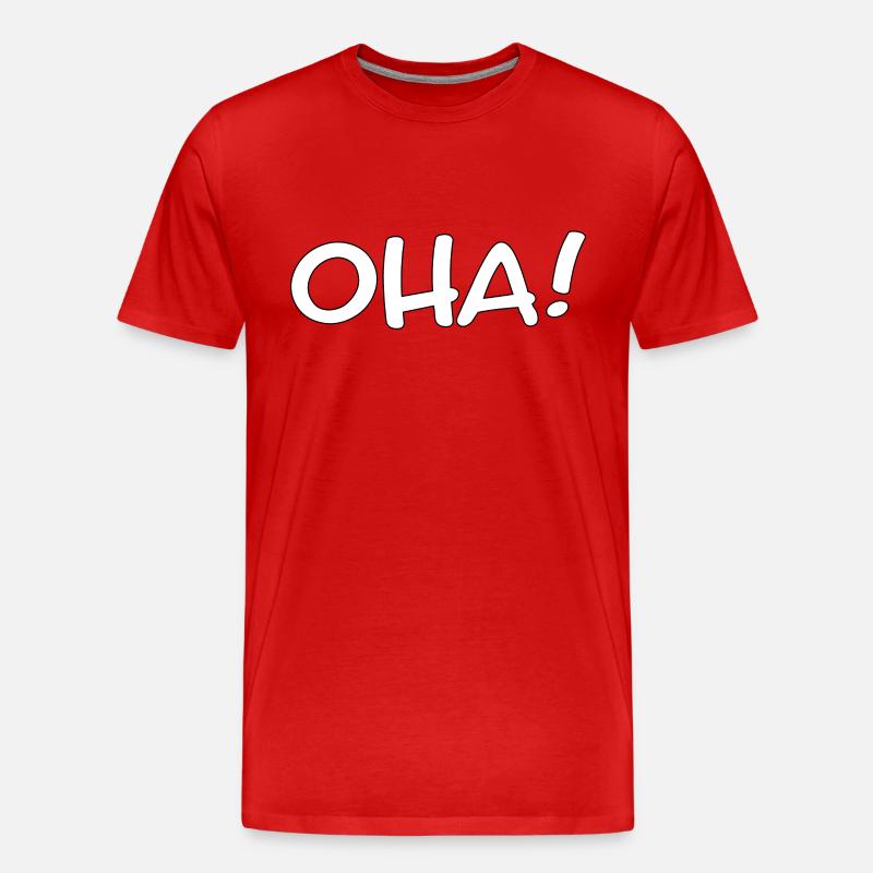 OHA! - Ausruf/lustiger Spruch - Männer Premium Bio T-Shirt - Rot