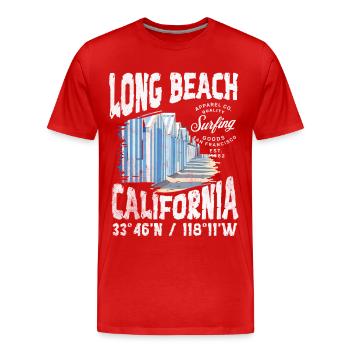 Long beach surfing goods coul - T-shirt bio Premium Homme - rouge - Devant - Damien (186cm)