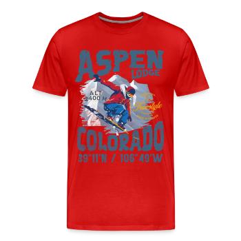 Aspen Lodge Freestyle - Männer Premium Bio T-Shirt - Rot - Vorne - Damien (186cm)