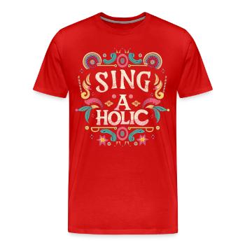 Accro de la chanson - T-shirt bio Premium Homme - rouge - Devant - Damien (186cm)