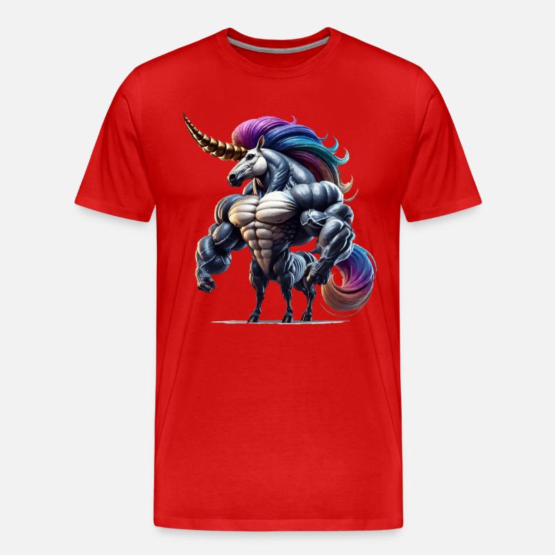 Super Einhorn - Männer Premium Bio T-Shirt - Rot