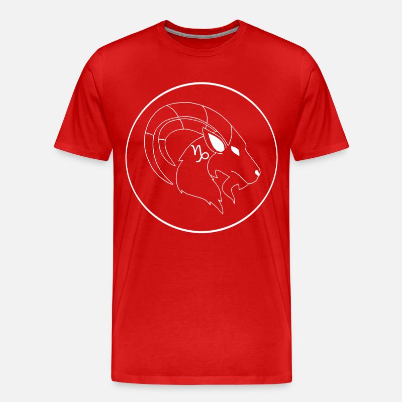 Steinbock Sternzeichen (weiß) - Männer Premium Bio T-Shirt - Rot